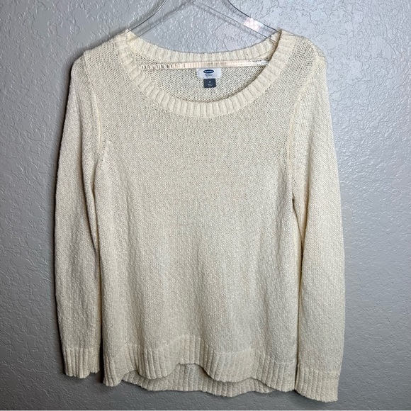 Old Navy Cream Knit Long Sleeve Sweater - Picture 2 of 6